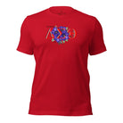 Show off your Delta Sigma Theta sisterhood with our exclusive sorority t-shirt design! The t-shirt features the sorority's letters along with the vibrant African violet, symbolizing empowerment, strength, and courage on a red shirt. 