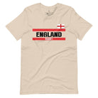 Introducing our England Rugby Graphic T-Shirt - made for rugby fans who want to show off their pride in a stylish and contemporary way! Featuring the words "England Rugby" and the iconic England flag,  on a soft cream shirt. 