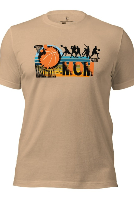 Show off your pride and support for your basketball-playing child with our trendy basketball mom shirt. Designed with love, this shirt is perfect for cheering on your little baller. Stay comfortable and stylish while showcasing your team spirit. Get yours today and rock the sidelines like a proud basketball mom on a tan shirt. 