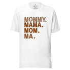 Animal Print Mommy Mama Mom Ma on white graphic tee