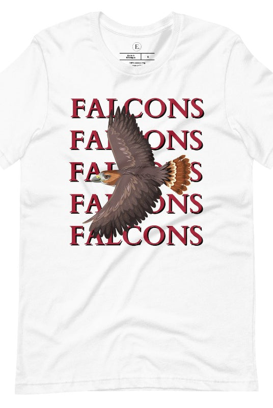 Get ready to soar with style in our Bella Canvas 3001 unisex graphic t-shirt! Featuring a bold Falcon illustration, on a white shirt. 