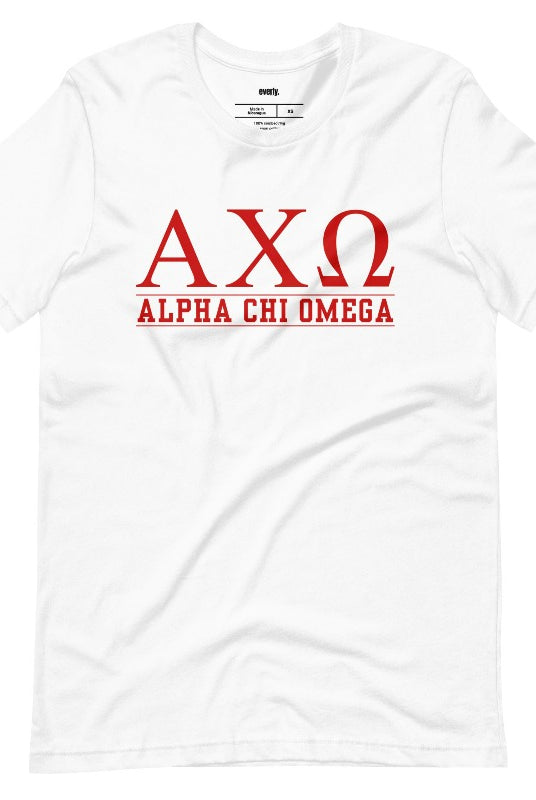 Alpha Chi Omega Sorority Letters in College Letters PNG Sublimation digital download design, on a white graphic tee