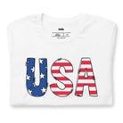 USA stars and stripes PNG sublimation digital download design, on a white graphic tee.