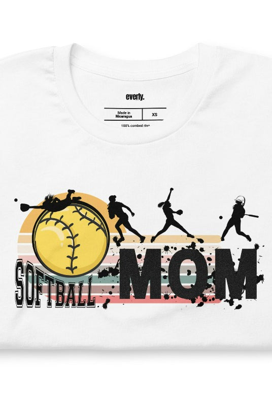 Softball mom white graphic tee.