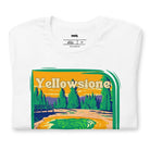 Yellowstone National Park Graphic on a white shirt. 