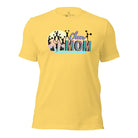 Get your cheer on with our stylish cheer mom shirt. Perfect for proud moms supporting their cheering stars. Made with love, this shirt combines comfort and fashion, letting you show off your team spirit. Join the cheer squad and cheer your heart out in style on a yellow shirt. 