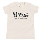 Roll into cuteness with our kids' shirt! Featuring an adorable rolling panda bear with the saying 'This Is How I Roll,' on a heather dust colored shirt. 