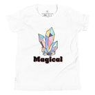 Our kids' shirt is designed to unleash your child's magic. Featuring colorful crystals and the word "Magical", it ignites your child's imagination on a white shirt. 